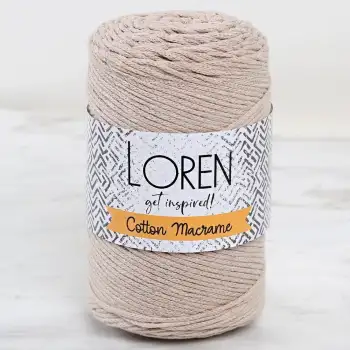 Loren Cotton Macrame Bej - R084 - 34363