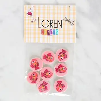 Loren Crafts 8li Balık Düğme - 1156