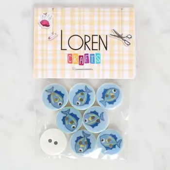 Loren Crafts 8li Balık Düğme - 1182