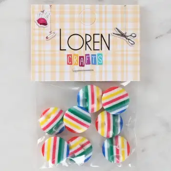 Loren Crafts 8li Desenli Düğme - 1097