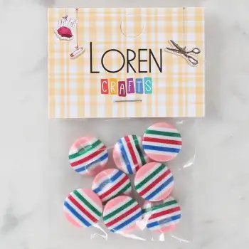 Loren Crafts 8li Desenli Düğme - 1103