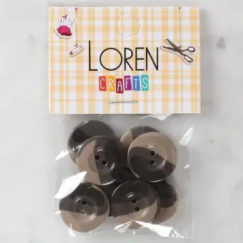 Loren Crafts 8li Düğme Kahverengi - 1139