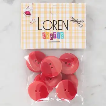 Loren Crafts 8li Düğme Kırmızı - 1128
