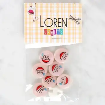 Loren Crafts 8li Gülen Yüz Düğme - 1017