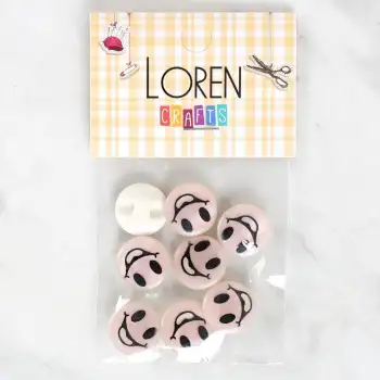 Loren Crafts 8li Gülen Yüz Düğme - 1018