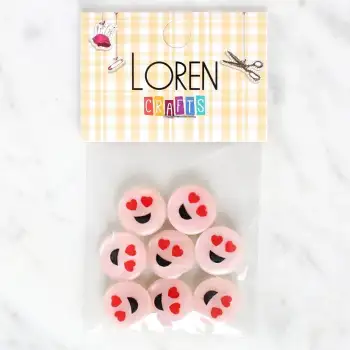 Loren Crafts 8li Gülen Yüz Düğme - 1022