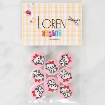 Loren Crafts 8li Kedi Düğme - 1027