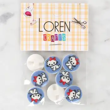 Loren Crafts 8li Kedi Düğme - 1068