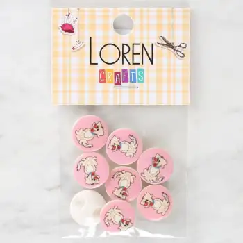 Loren Crafts 8li Köpek Düğme - 1032