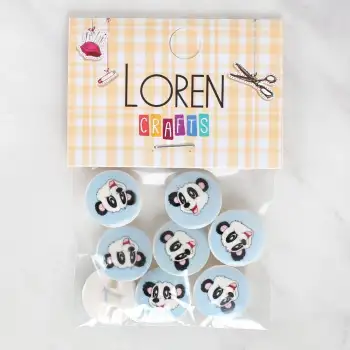 Loren Crafts 8li Panda Düğme - 1059