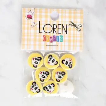 Loren Crafts 8li Panda Düğme - 1060