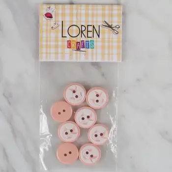 Loren Crafts somon 8 li balık düğme - 569
