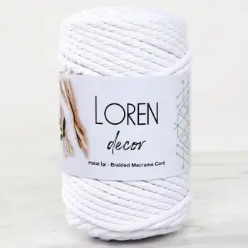 Loren Decor 3 Büküm Makrome İpi Beyaz - L001