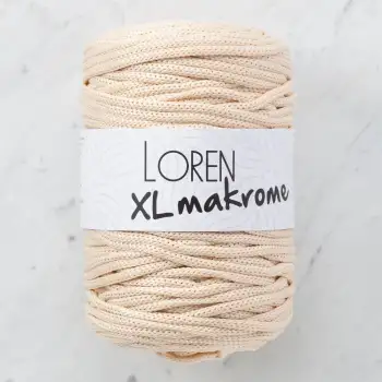 Loren XL Makrome Açık Bej El Örgü İpi - R040 - 33705