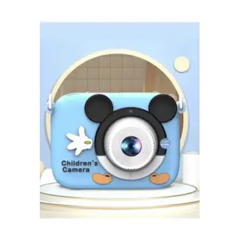 Mini 1080p Hd Çocuk Kamera Dijital Fotoğraf Makinesi 2.0 Inç Ekran 5 Adet Oyun Mavi