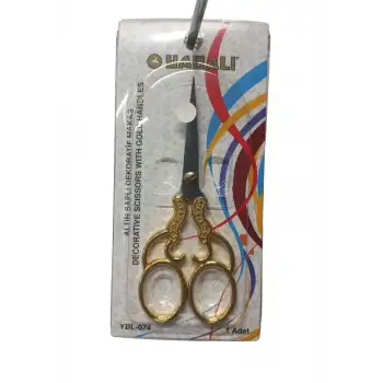 Nakış Makası Altın Saplı Dekoratif Makas YBL-074 Model 2