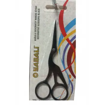 Nakış Makası Kuğulu Dekoratif Makas Siyah  YBL-045 Model 11