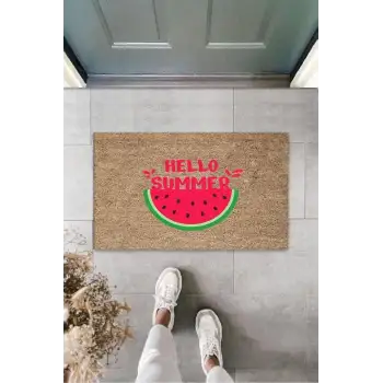 Pembe Kapı Önü Paspası Karpuz Desen  K-3278