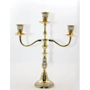 Pirinç Sedefli 3lü Şamdan 19124