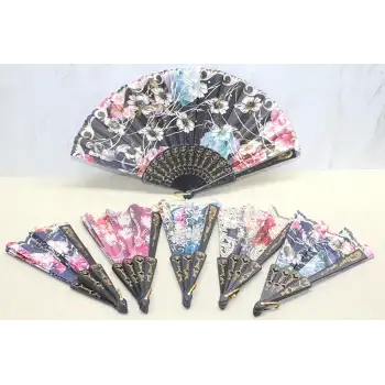 Plastik Çiçek Desenli Yelpaze Alk3571