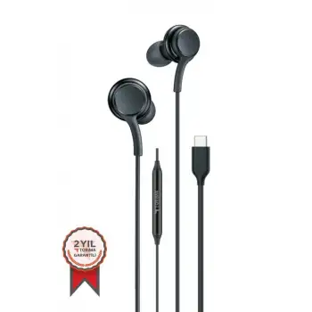 S11+ Kablolu Kulaklık Type-c Telefon Uyumlu Type-c Jak Kulaklik Siyah