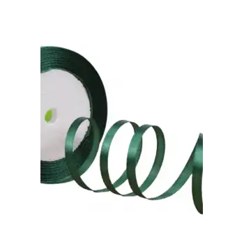 Saten Kurdele 1 cm 10 Metre Koyu Yeşil