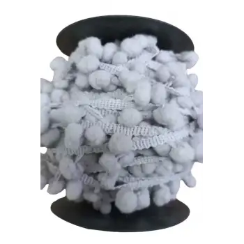Sıralı Ponpon 1 Metre Gri