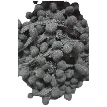 Sıralı Ponpon 1 Metre Siyah