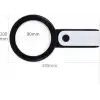 30x 12ışıklı Büyüteç Taşınabilir Çıft Katmanlı Optik Cam Okuma Büyüteç 229018