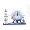 Ahşap Marin Deniz Feneri Dümenli Saat Alk2459
