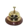 Altı Ahşap Üstü Pirinç Masa Üstü Resepsiyon Çanı 4414