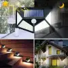 New 100 Ledli 3 Farklı Aydınlatma Ayarlı Solar Güneş Enerjili Hareket Sensörlü Bahçe Duvar Lambası