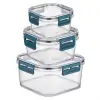 New 3lü Pratik Silikon Contalı Sızdırmaz Kapaklı Sağlam İstiflenebilir Saklama Kapları