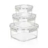 New 3lü Pratik Silikon Contalı Sızdırmaz Kapaklı Sağlam İstiflenebilir Saklama Kapları