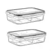 New 4 Bölmeli Sızdırmaz Contalı Kilitli Kapaklı 1 Litre Erzak Saklama Kabı -LC520