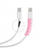 New 4lü Apple, Android Şaj Kablosu Koruyucu Silikon Spiral Yay Aparat