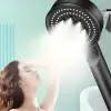 New 5 Fonksiyonlu Yüksek Basınçlı Ayarlanabilir Siyah Duş Başlığı