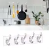 New 5li Güçlü Yapışkanlı Şeffaf Duvar Askısı Banyo Mutfak Düzenleyici Pratik Askılık