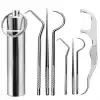 New 7 Parça Paslanmaz Çelik Ağız Diş Tartar Sökücü Temizlik Bakım Seti