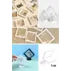 New 7x7 cm Standlı 3D Takı Ziynet Hatıra Koleksiyon Saklama Kutusu Şeffaf Film Çerçevesi