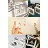 New 7x7 cm Standlı 3D Takı Ziynet Hatıra Koleksiyon Saklama Kutusu Şeffaf Film Çerçevesi