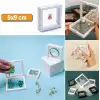 New 9x9 cm Standlı 3D Takı Ziynet Hatıra Koleksiyon Saklama Kutusu Şeffaf Film Çerçevesi