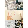 New 9x9 cm Standlı 3D Takı Ziynet Hatıra Koleksiyon Saklama Kutusu Şeffaf Film Çerçevesi