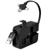 New Cep Tipi Telefon Tutuculu Makaralı Uzayıp Kısalabilen 3ü 1 Arada USB Şarj Kablosu
