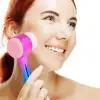 New Çift İşlevli Renkli Cilt Yüz Temizleme Fırçası Peeling Masaj Etkili Gözenek Temizleyici Alet