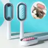 New Evcil Hayvanlar İçin Çift Taraflı Pet Fırçası Nemli Tüy Tarama Tarağı