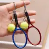 New Gerçekçi Tenis Raketi Tasarımlı Şık Anahtarlık Kolye Çanta Süsü Tennis Keychain