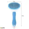 New Kedi Köpek Tüy Toplayıcı Kendini Temizleyebilen Ergonomik Saplı Evcil Hayvan Tarağı Mavi