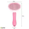 New Kedi Köpek Tüy Toplayıcı Kendini Temizleyebilen Ergonomik Saplı Evcil Hayvan Tarağı Pembe