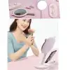 New Kedi Kulaklı Telefon Standlı Yuvarlak Dokunmatik Led Ayarlı Masa Üstü Makyaj Aynası